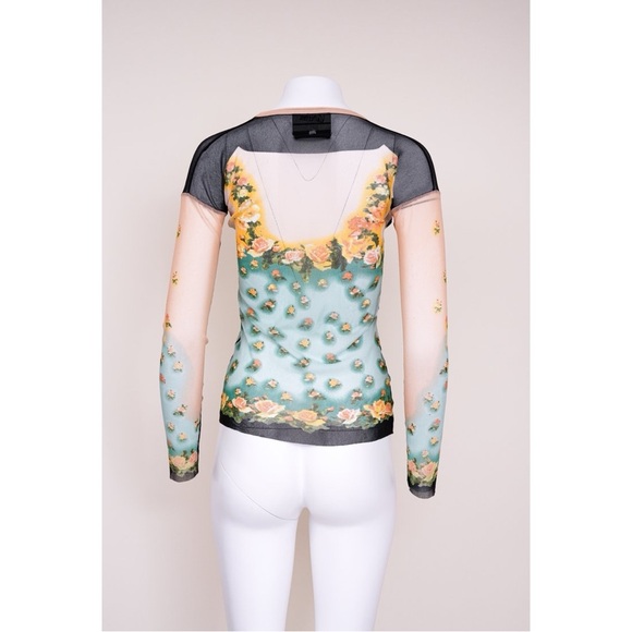 Jean Paul Gaultier Soleil Supreme Flower Floral Sheer Top - Picture 5 of 6